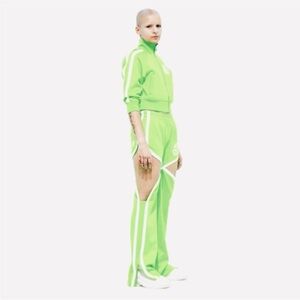 Telfar Neon Green Cropped Track Jacket